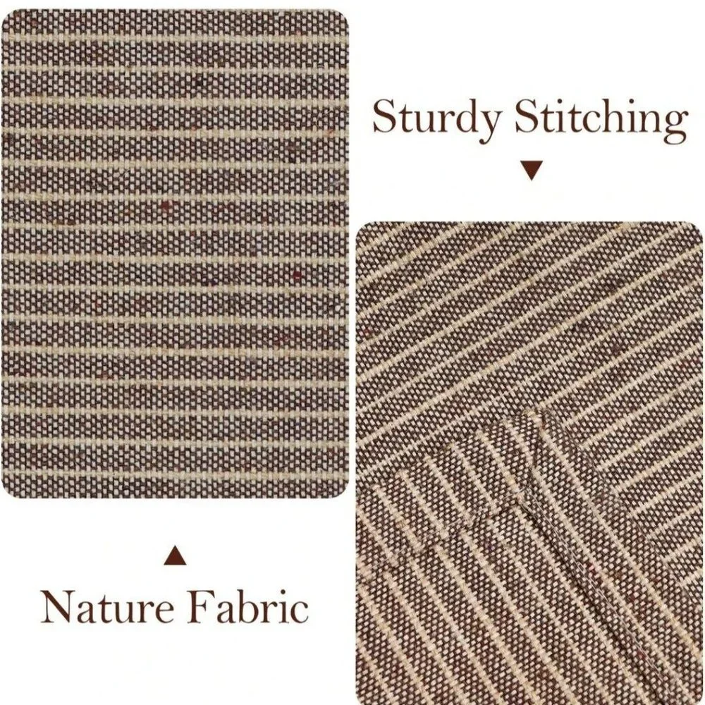 Grey Striped Linen Table Runner 13 x 95 Cloth Rustic Country Eco-Friendly New - Picture 2 of 7